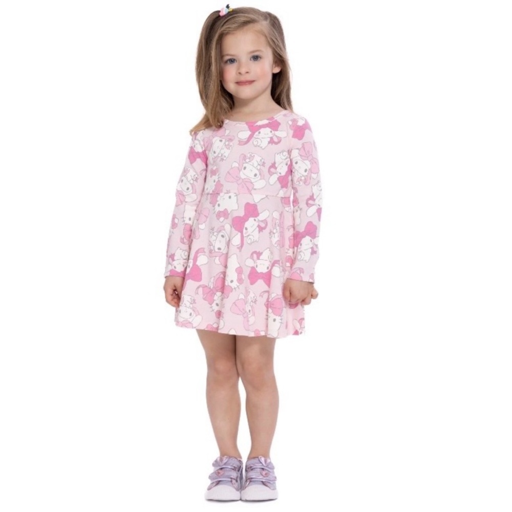 Sanrio Hello Kitty and Cinnamoroll Toddler Girls Long Sleeve Skater
Dress - 5T